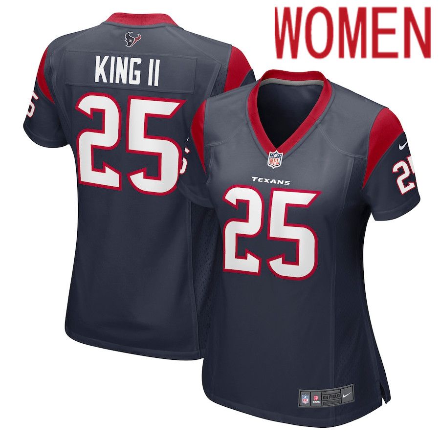 Women Houston Texans #25 Desmond King II Nike Navy Nike Game NFL Jersey->women nfl jersey->Women Jersey